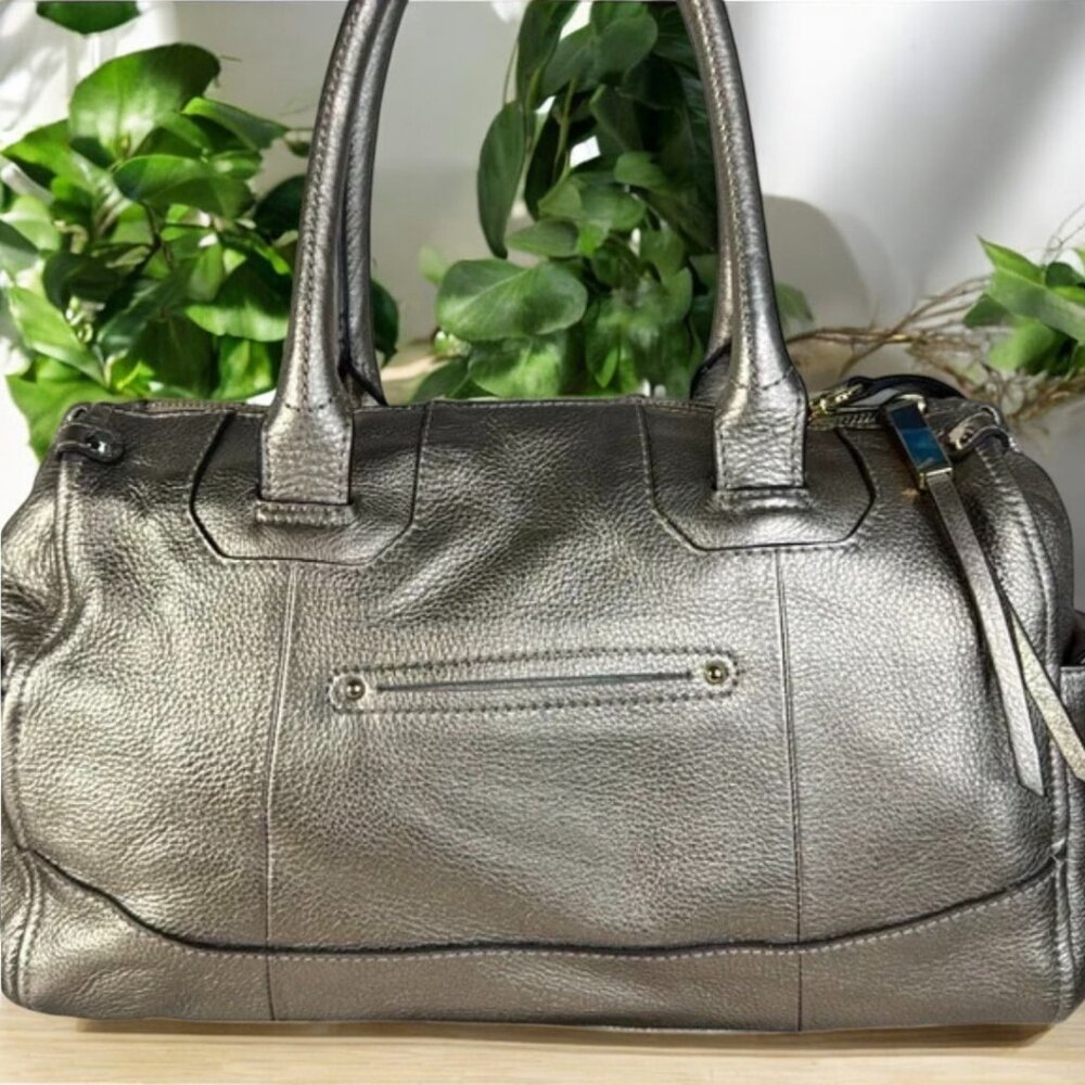 B. Makowsky Pebbled Leather Bronze Shoulder Bag - Picture 3 of 14